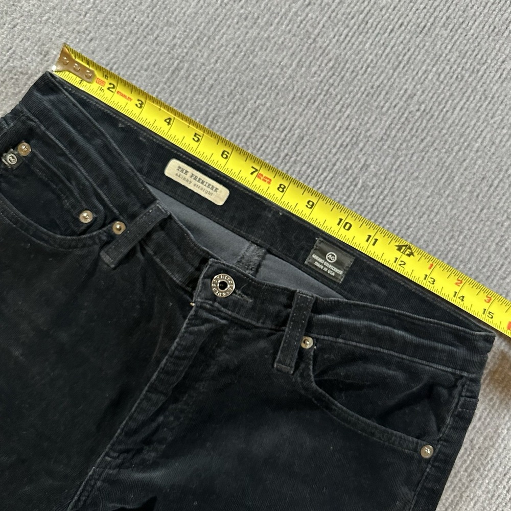 AG Adriano Goldschmied Jeans Womens 29 Black Premiere Skinny Straight Corduroy - Picture 7 of 10